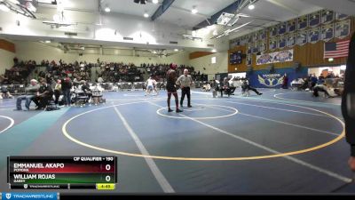 190 lbs Cons. Round 2 - Emmanuel Akapo, Pomona vs William Rojas, Garey