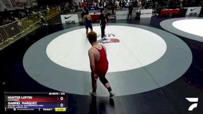 215 lbs Champ. Round 1 - Hunter Loftin, California vs Gabriel Marquez, Golden Valley (Bakersfield) High School Wrestling