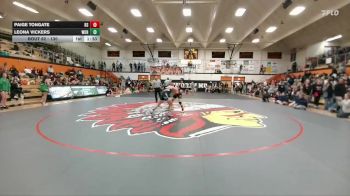 130 lbs Semifinal - Leona Vickers, Worland High School vs Paige Tongate, Rock Springs