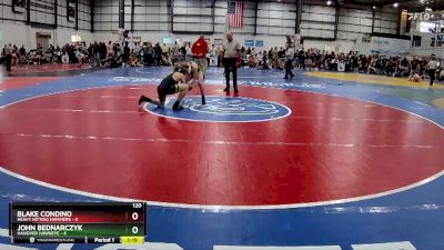 120 lbs Round 3 (4 Team) - Blake Condino, HEAVY HITTING HAMMERS vs John Bednarczyk, HANOVER HAWKEYE