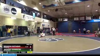 184 lbs Semifinal - Brandon Matthews, Seton Hill vs Anthony Giampietro, Millersville