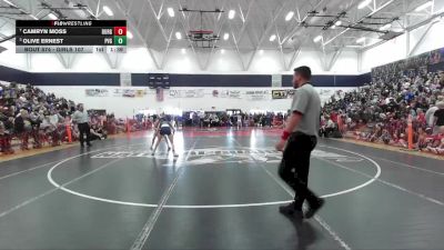 Girls 107 lbs 3rd Place Match - Camryn Moss, Durham Girls vs Olive Ernest, Pleasant Valley Girls