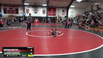 Round 2 - Brynlee Britton, Fort Madison Wrestling Club vs Cameron Mahoney, Fort Madison Wrestling Club