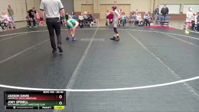 80-84 lbs Round 1 - Jaxson Davis, LaFayette Youth Wrestling vs Joey Spinell, Williamson County Wrestling Club