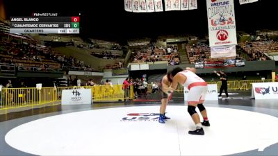 Open Men - 125 lbs Quarters - Cuauhtemoc Cervantes, South San Francisco Gator Wrestling vs Angel Blanco