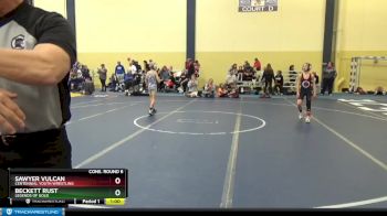 65 lbs Cons. Round 6 - Sawyer Vulcan, Centennial Youth Wrestling vs Beckett Rust, Legends Of Gold