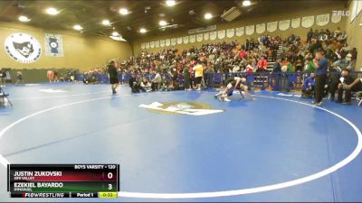 120 lbs Cons. Round 4 - Justin Zukovski, Simi Valley vs Ezekiel Bayardo, Immanuel