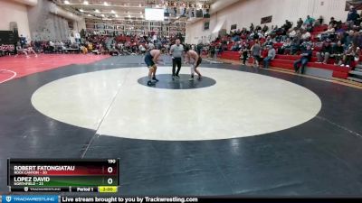 190 lbs Round 3 (4 Team) - Robert Fatongiatau, Rock Canyon vs Lopez David, Northfield