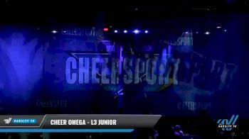Cheer Omega - L3 Junior [2021 L3 Junior - Small - B Day 2] 2021 CHEERSPORT National Cheerleading Championship