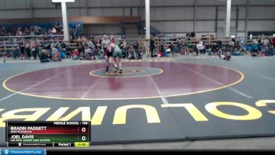 138 lbs Cons. Round 2 - Bradin Padgett, New Plymouth vs Joel Davis, Les Bois Junior High School