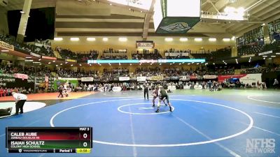 130 lbs Cons. Round 2 - Caleb Aube, Juneau-Douglas HS vs Isaiah Schultz, Colony High School