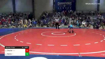 64 lbs Quarterfinal - Jace Claytor, Savannah Wrestling Center vs Jase Petrie, Foundation Wrestling