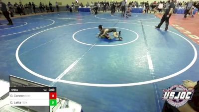 55 lbs Consi Of 16 #2 - Deriyon Cannon, Chickasha Youth Wrestling vs Cole Latta, Texas Elite Wrestling Club