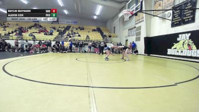 125 lbs Quarterfinal - Baylin Maynard, Sand Springs Girls vs Alexis Cox, Pryor HS Girls