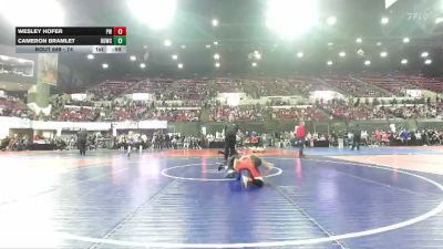 74 lbs Quarterfinal - Wesley Hofer, Project Wrestling vs Cameron Bramlet, Casper Wrestling Club