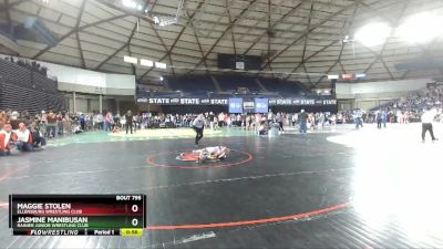 41-44 lbs 2nd Place Match - Maggie Stolen, Ellensburg Wrestling Club vs Jasmine Manibusan, Rainier Junior Wrestling Club