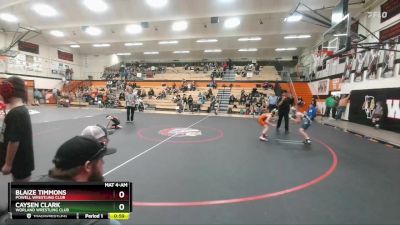 77 lbs Cons. Semi - Blaize Timmons, Powell Wrestling Club vs Caysen Clark, Worland Wrestling Club