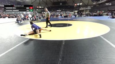 Girls 3A 125 lbs Semifinal - Aurora Hiebert, Kelso (Girls) vs Genesis Egli, Oak Harbor (Girls)