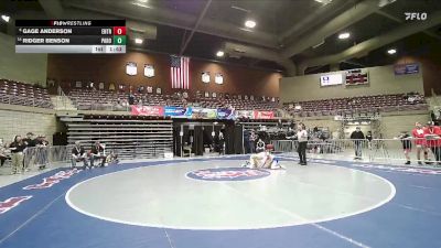 2A 106 lbs Cons. Round 2 - Ridger Benson, Parowan vs Gage Anderson, Enterprise