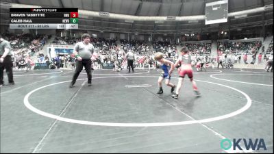 60 lbs Round Of 32 - Braven Tabbytite, HURRICANE WRESTLING ACADEMY vs Caleb Hall, Newkirk Takedown Club