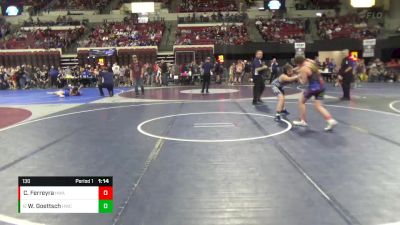 130 lbs Quarterfinal - Wyatt Goettsch, Havre Wrestling Club vs Cisco Ferreyra, Headwaters Wrestling Academy