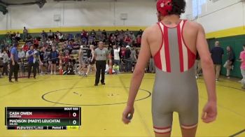 113 lbs Cons. Round 2 - Cash Owen, Sheridan vs Madison (Mady) Leuchtag, Solon