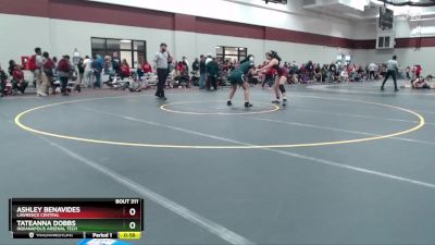 170 lbs Cons. Round 3 - Tateanna Dobbs, Indianapolis Arsenal Tech vs Ashley Benavides, Lawrence Central