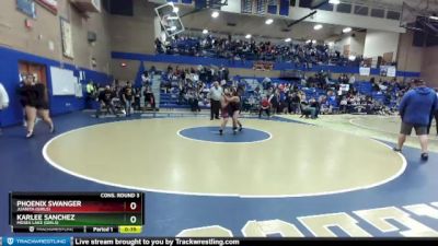 190lbs Cons. Round 3 - Phoenix Swanger, Juanita (Girls) vs Karlee Sanchez, Moses Lake (Girls)