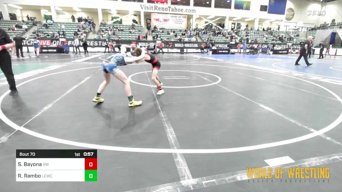 70 lbs 2nd Place - Slate Bayona, RedWave Wrestling vs Rhoan Rambo ...