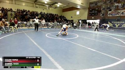 106 lbs Champ. Round 1 - Gabriel Razo, Edgewood vs Julian Yepez, California