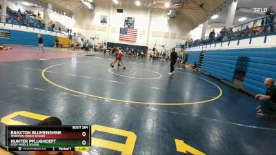 97-100 lbs Round 3 - Braxton Blumenshine, Riverton Middle School vs Hunter Pflughoeft, Cody Middle School