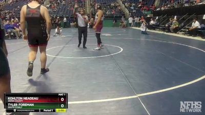 1A 285 lbs Quarterfinal - Tyler Foreman, South Stanly vs Kohlton Neadeau, Swain County