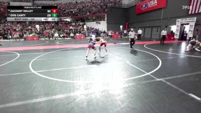 100 lbs Champ. Round 2 - Zachary Kelley, Iowa-Grant Wrestling Club vs Otis Canty, JJ`s Club Wrestling