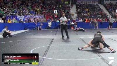 95 lbs Quarterfinal - Maci Van Allen, Salina vs Addilyn Masters, Bonner Springs