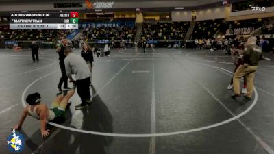 126 lbs Champ. Round 1 - Matthew Tran, Iowa City, West vs Adonis Washington, Joliet (Catholic Academy)