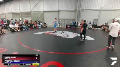 220 lbs Placement Matches (8 Team) - Jared Thiry, Iowa vs Preston Colvin, Idaho