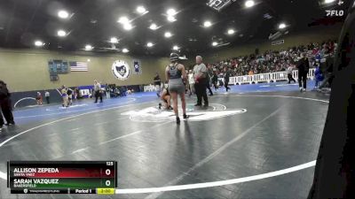 125 lbs Champ. Round 2 - Allison Zepeda, Santa Ynez vs Sarah Vazquez, Bakersfield