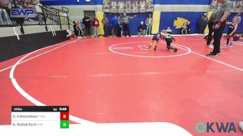 40 lbs Quarterfinal - Griffin Edmondson, Team Tulsa Wrestling Club vs Kyrn Rutherford, Pitbull Wrestling Academy