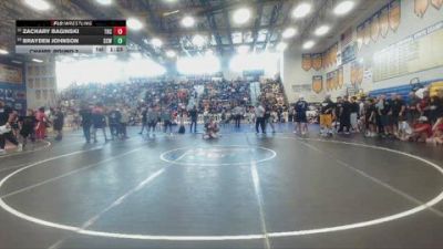 106 lbs Champ. Round 2 - Zachary Baginski, River Ridge HS vs Brayden Johnson, Sons Of Thunder