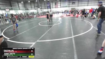 90 lbs Champ. Round 1 - Dalton Lee, Defiant Wrestling vs Avery Diette, Chesapeake