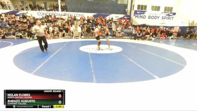 157 lbs Champ. Round 1 - Rhenzo Augusto, Elmhurst College vs Nolan Flores, North Central College