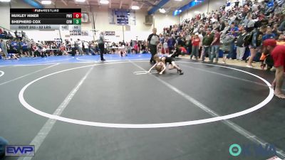 52 lbs Consolation - Huxley Hiner, Pawnee Wrestling Club vs Shepherd Cox, Coweta Tiger Wrestling