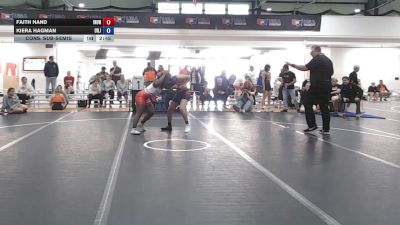 124 lbs Cons. Sub-semis - Kiera Hagman, University Of Jamestown vs Faith Hand, Indiana University