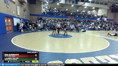 130lbs Cons. Round 4 - Lauren Valum, Mount Baker (Girls) vs Ana Quebrado, Kentwood (Girls)