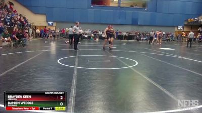 2 - 150 lbs Cons. Round 2 - Brayden Keen, Lebanon vs Damien Weddle, Glenvar