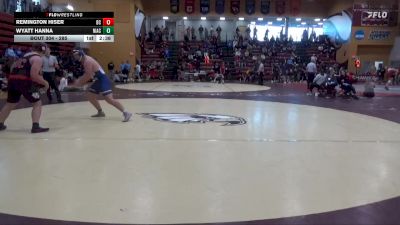 285 lbs 7th Place Match - Remington Hiser, Blackburn vs Wyatt Hanna, North Iowa Area Community College