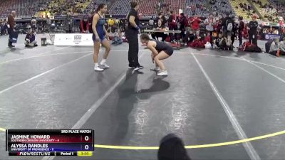 124 lbs Placement Matches (16 Team) - Alyssa Randles, University Of Providence vs Jasmine Howard, Southern Oregon University