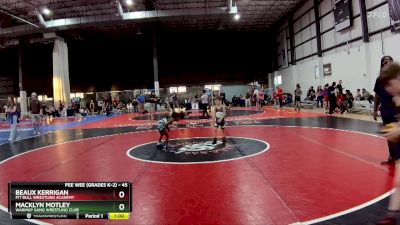 45 lbs Cons. Semi - Beaux Kerrigan, Pit Bull Wrestling Academy vs Macklyn Motley, Warmup Gang Wrestling Club