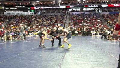 2A-106 lbs Cons. Semi - Coy Mehlert, Union, LaPorte City vs Kohen Dietzenbach, Burlington Notre Dame