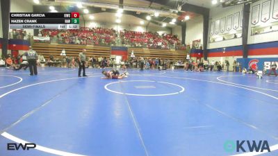 120 lbs Semifinal - Christian Garcia, Eufaula Ironheads Wrestling Club vs Hazen Crank, Raw Wrestling Club